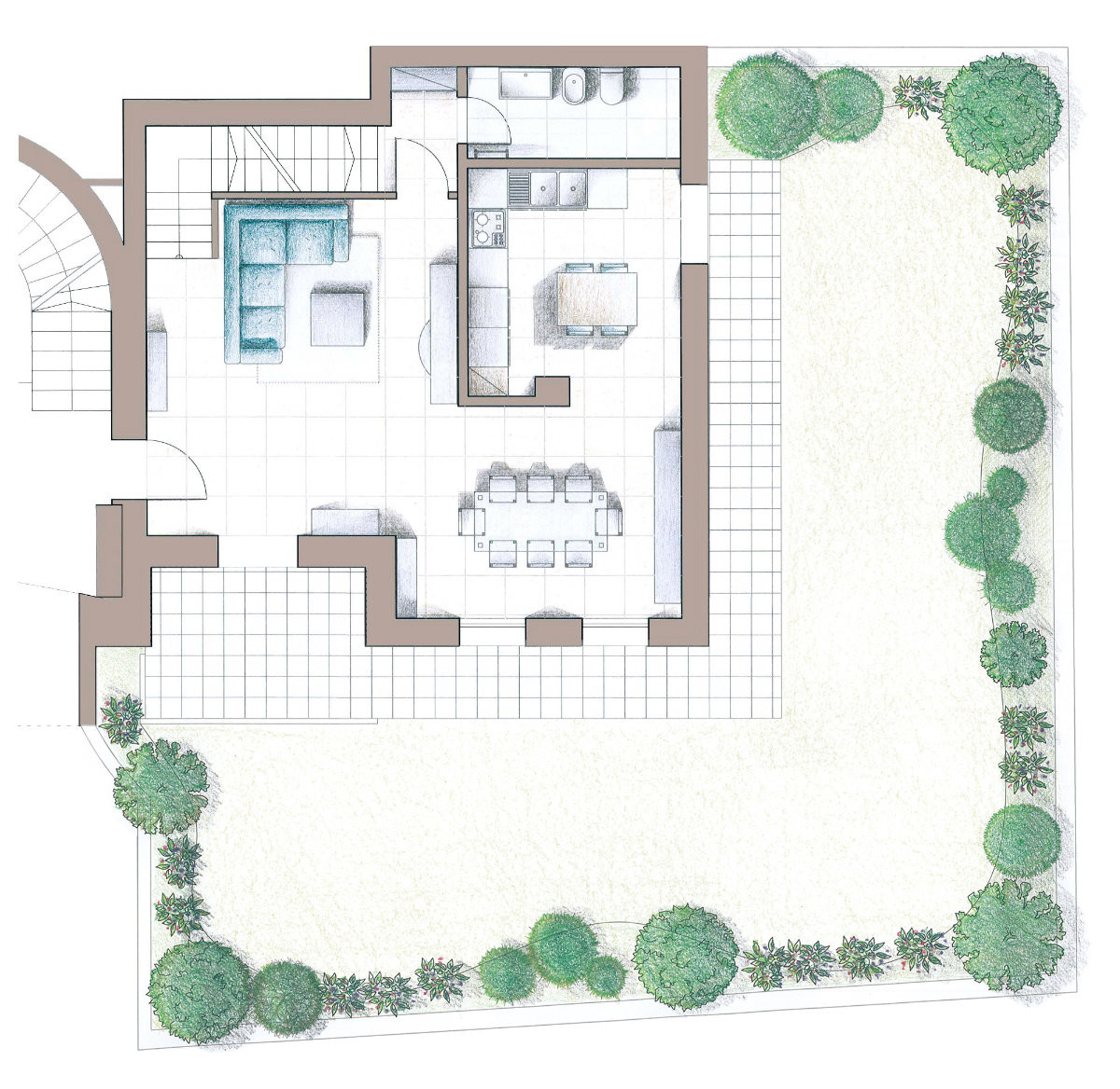 36 pT con giardino fine